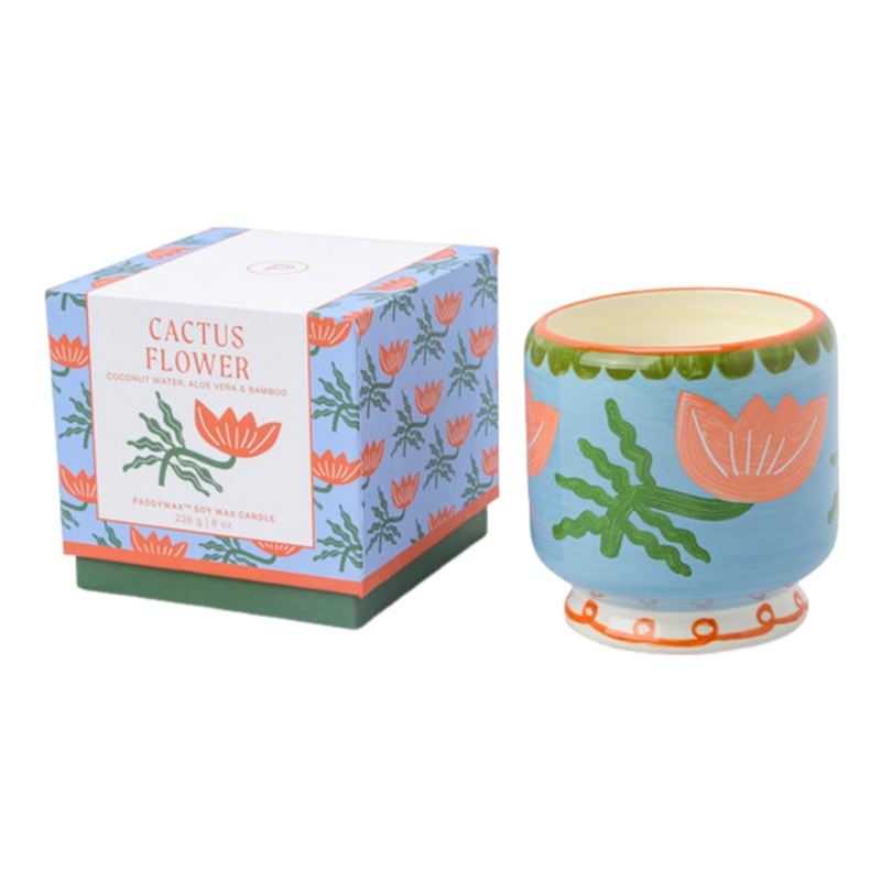Paddywax A Dopo Ceramic Candle Cactus Flower 8oz/226g