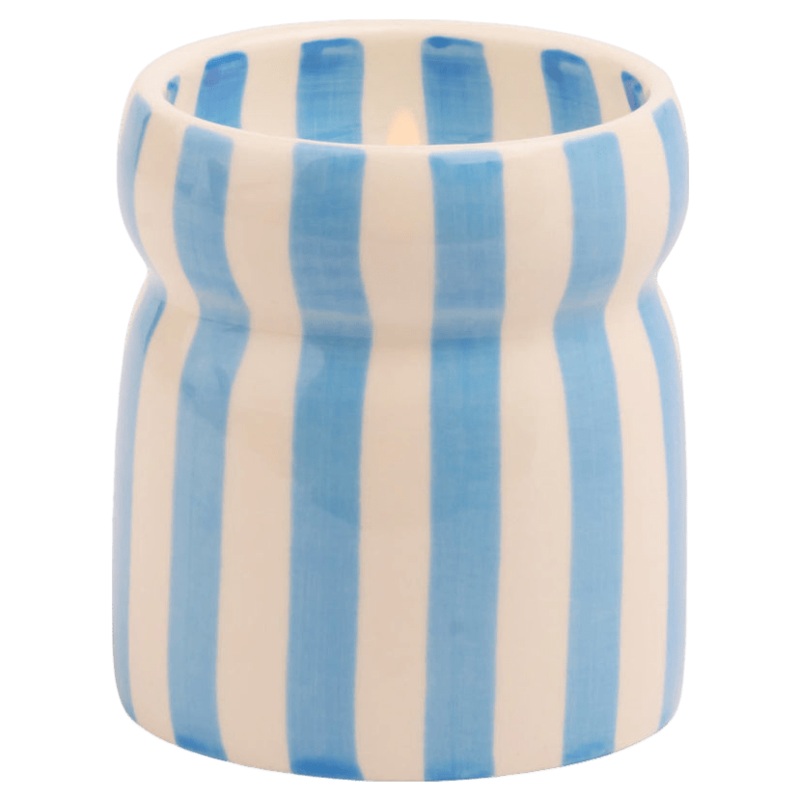 Paddywax Cabana Ceramic Candle Blue Striped – Lost at Sea 6.5oz/184g