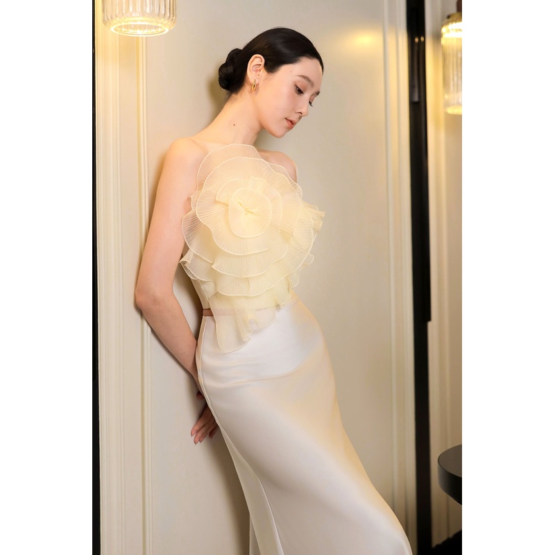 Rosalienne Bloom Padded Top (Cream) XS Cream