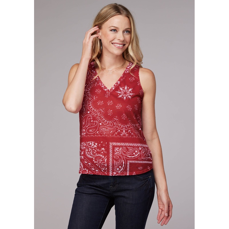 WOMENS SLUB KNIT JERSEY V-NECK TANK SLEEVELESS PULLOVER WESTERN SHIRT XS