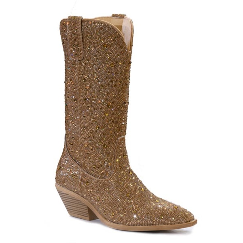 Womens Tan Crystal Vamp And Shaft 5 R