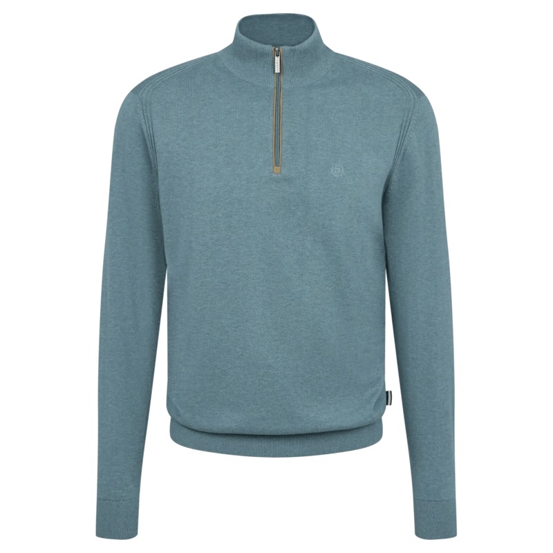 Bugatti Knitted 1/4 Zip Jumper Bottle Green Small