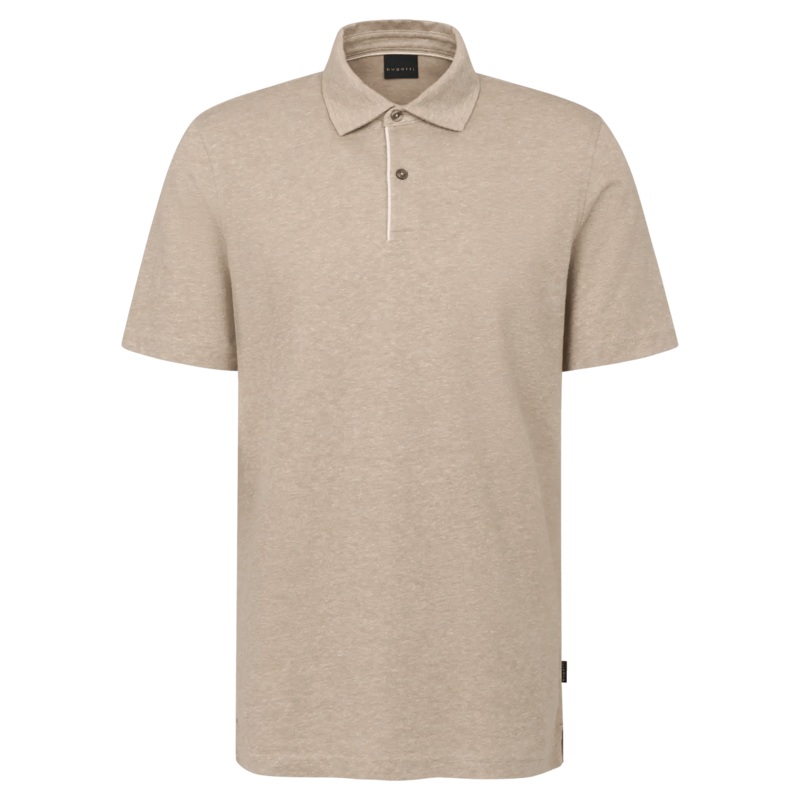 Bugatti Trimmed Fleck Polo Stone Medium