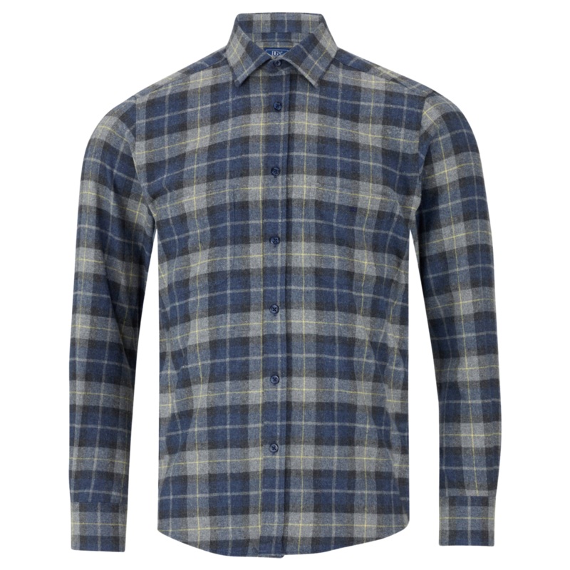 DG’s Drifter Warm Handle Overcheck Long Sleeve Shirt Blue/Grey Small