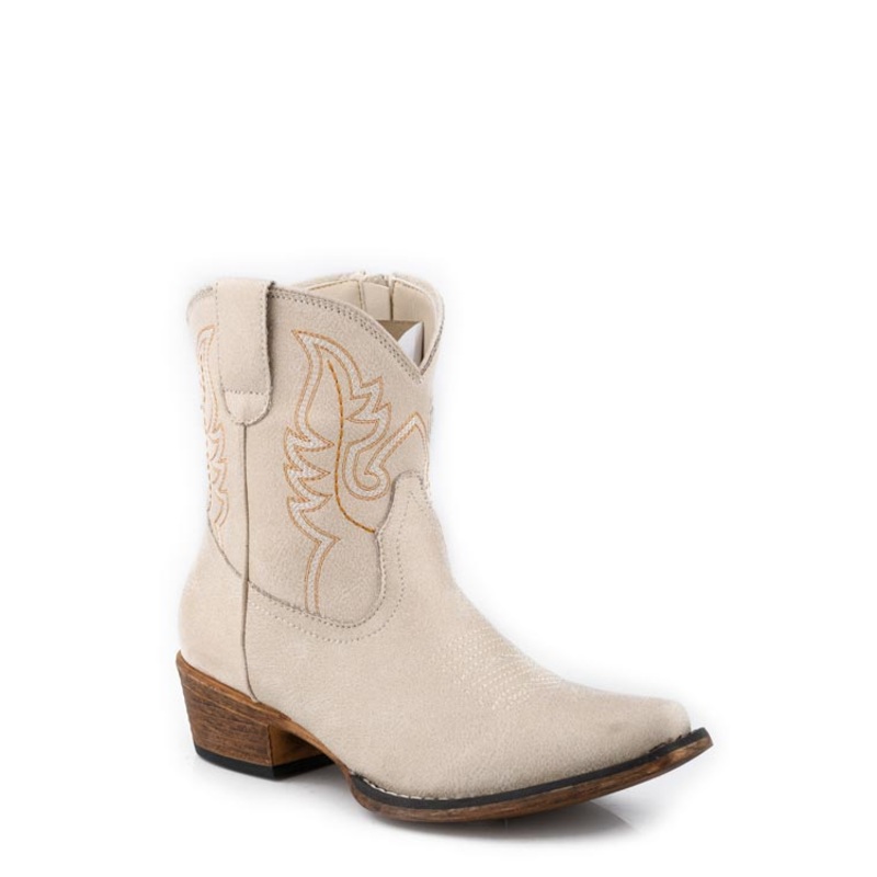 Womens Off White Faux Leather 5 R