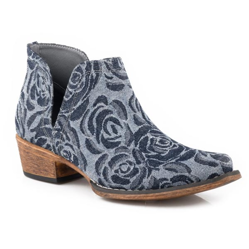 Womens Snip Toe Denim Floral Fabric 5 R