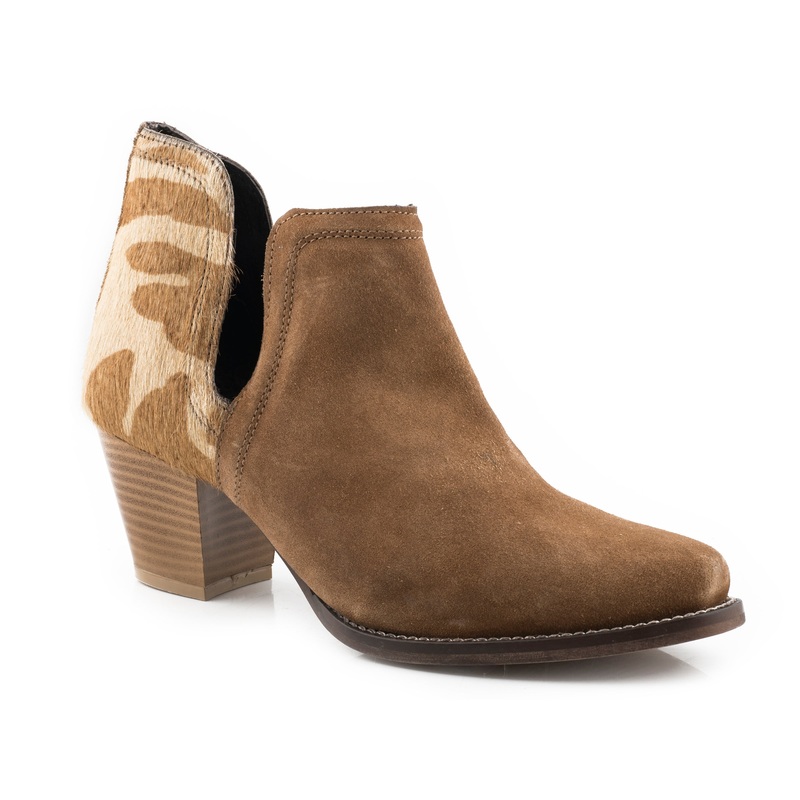 Womens Tan Cow Hair On Hide Ankle Boot 5 R