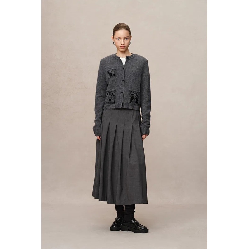 Galop Jacquard Cardigan in Merino-Cashmere Knit XS