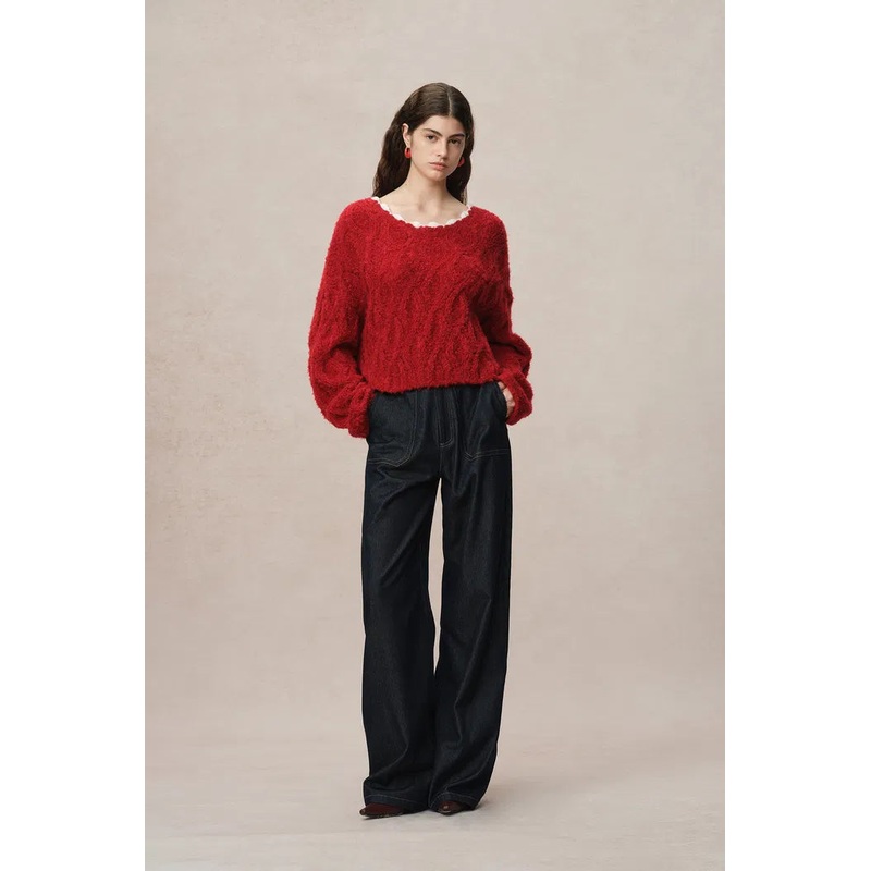 Mist Sweater in Kid Mohair Boucl Knit XS