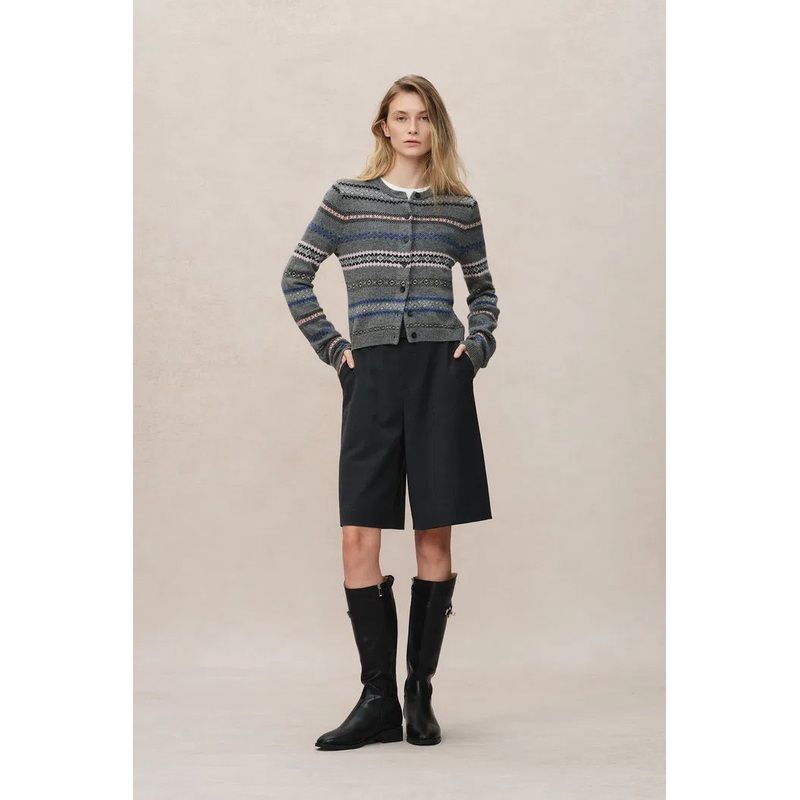 Alice Short Cardigan in Merino Wool Knit XS