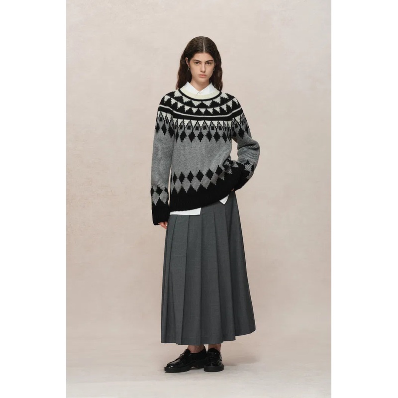 Delphine Fair Isle Knit Sweater XS