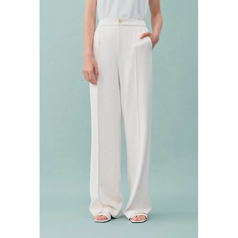Domi White Buttoned Straight Leg Sweatpants XS