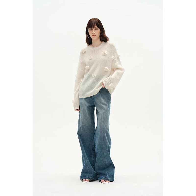 Sally Knit Sweater in Angora Mohair XS