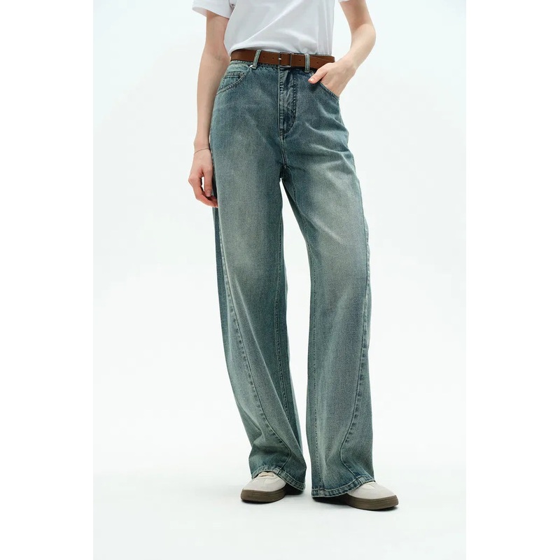 Thais Wide Leg Jeans in Lightweight Cotton Denim XS
