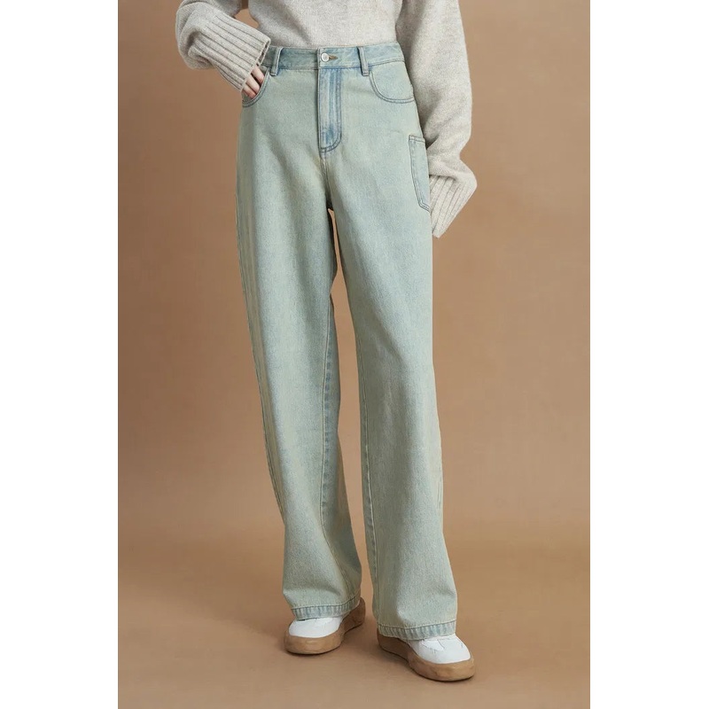 Wasteland Lightweight Distressed Washed Jeans in Cotton Denim XS