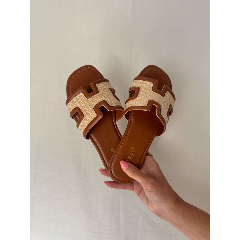 Chestnut Woven Slide Sandals – DOORBUSTER 5.5
