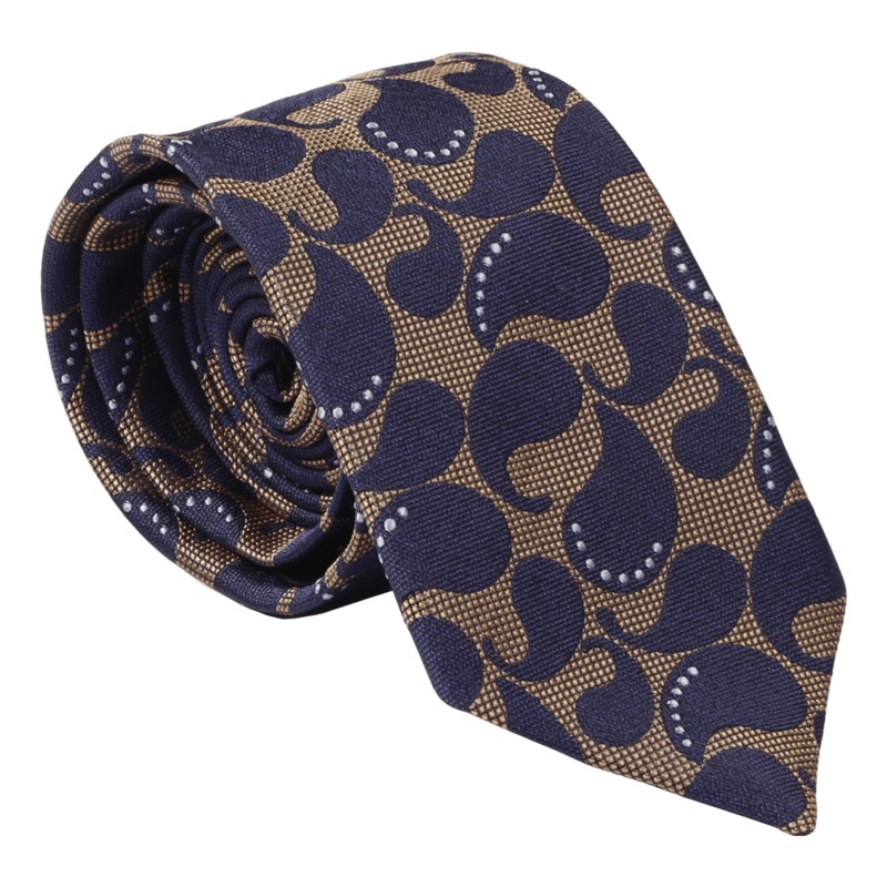 Coes Tear Drop Tie Navy/Beige One Size