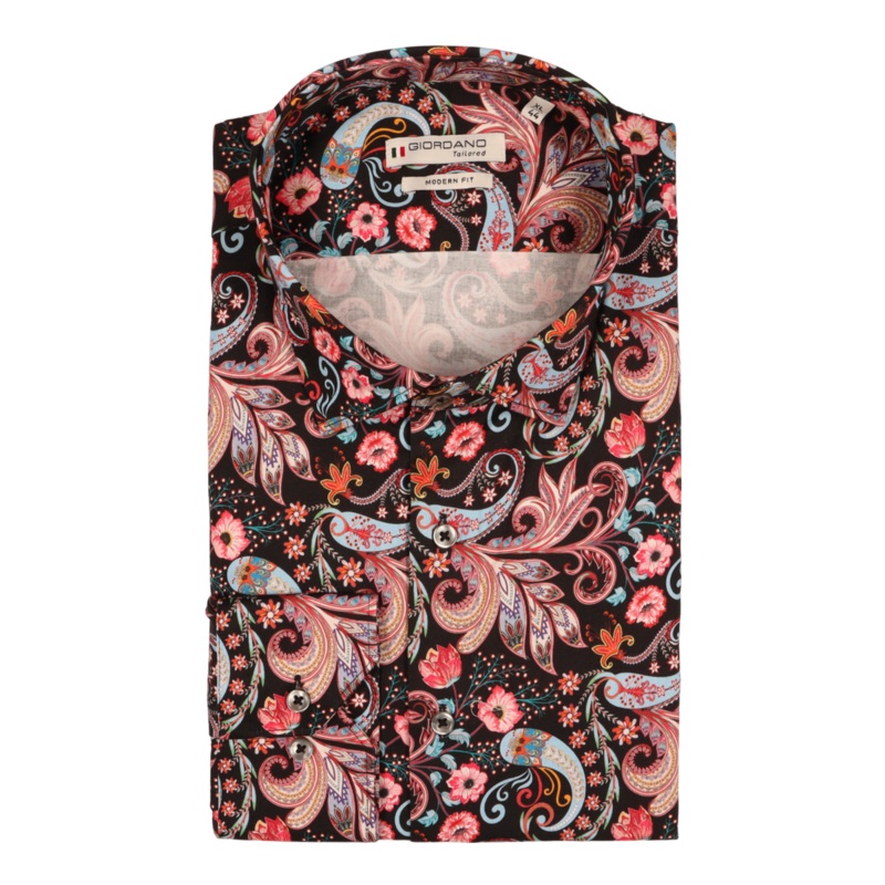 Giordano Big Paisley Print Shirt Black Small