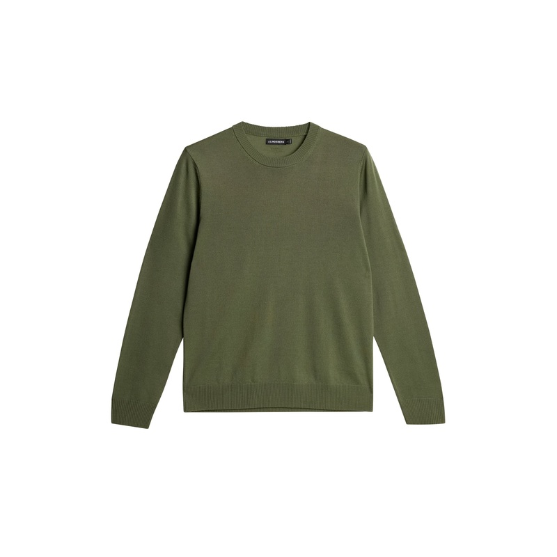 Keane Light Merino Crew Neck / Olivine Olivine L