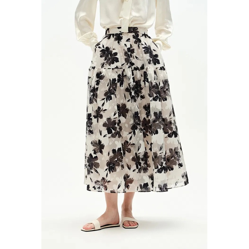 Rhea Jacquard Print Skirt in Heavy Jacquard Mesh XS