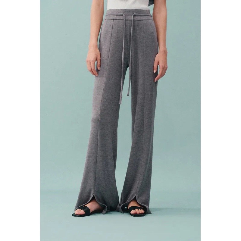 Yuri Split Hem Pants in Brushed Jersey knit XS