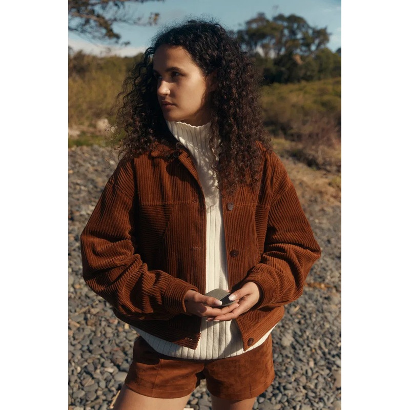 Aaliyah Dropped Shoulder Jacket in Corduroy Cotton XS