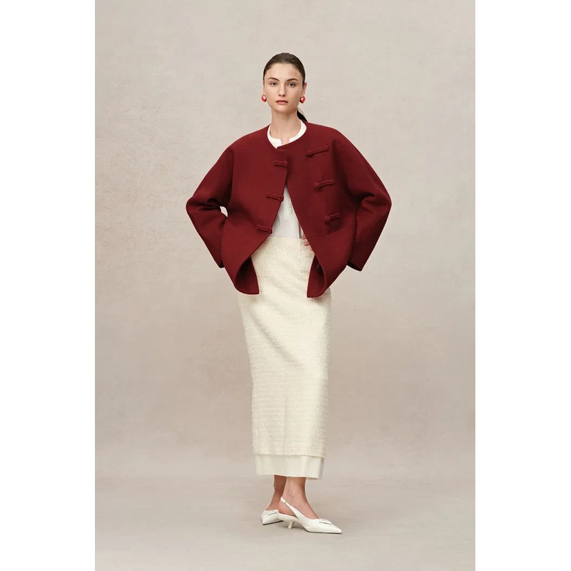 Nova New Oriental Style Coat in Wool Blend XS