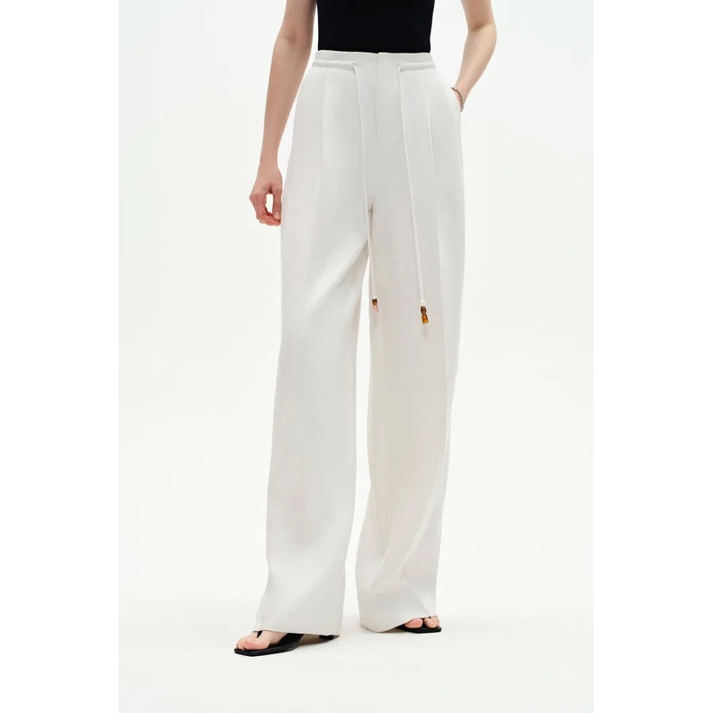 Perla Drawstring Casual Pants in Hemp XS