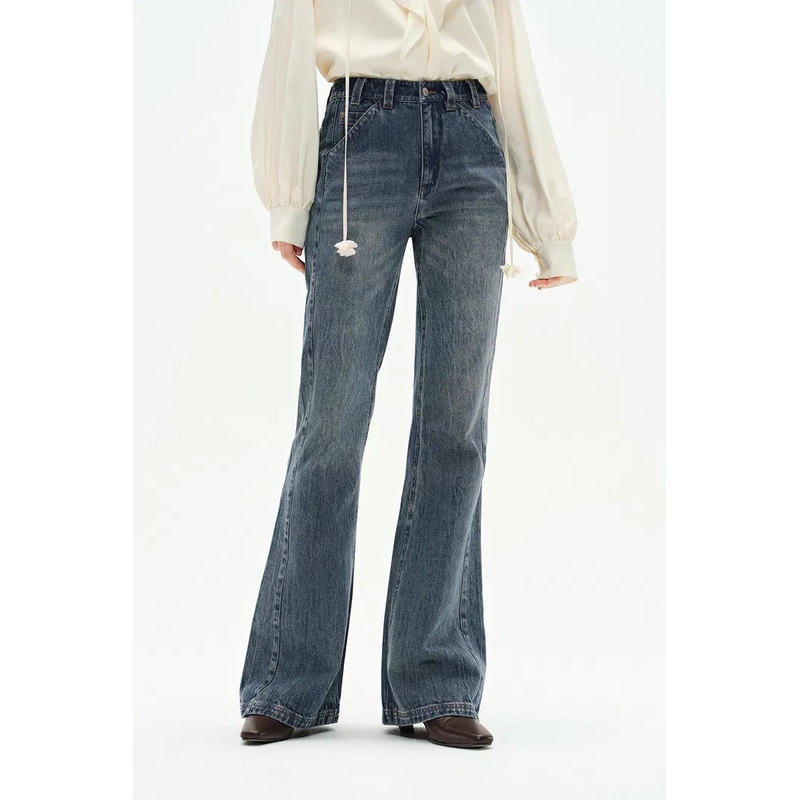 Sabrina Washed Jeans in Cotton Denim XS