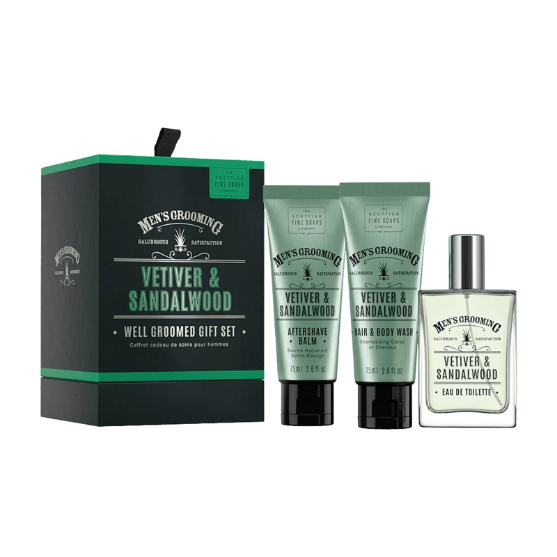 The Scottish Fine Soaps Company Vetiver & Sandalwood Well Groomed Set One One Size