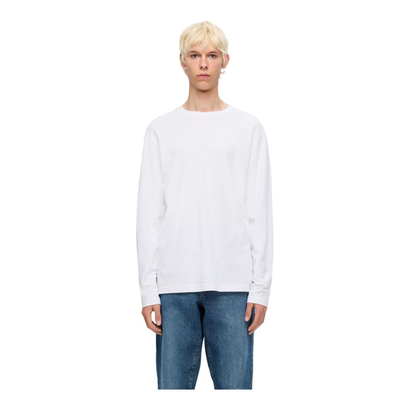 Selected Aspen Long Sleeve O-Neck Tee Bright White Small