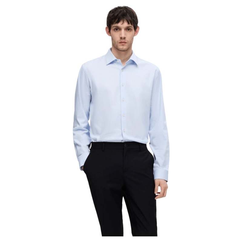 Selected Slim Performance Long Sleeve Shirt Light Blue Small