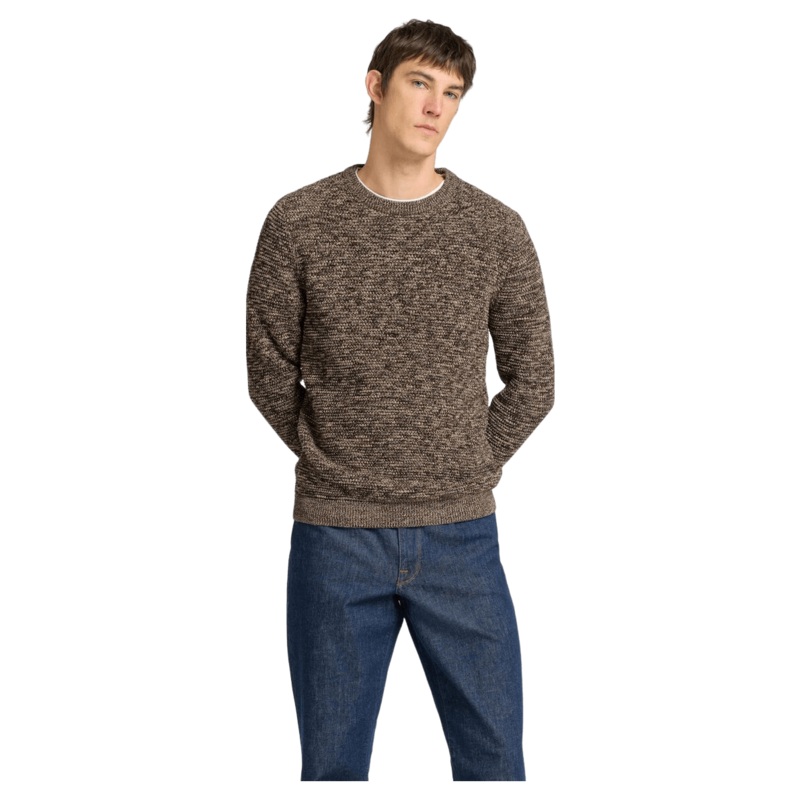 Selected Vince Long Sleeve Knit Bubble Crew Neck Chocolate Torte Small