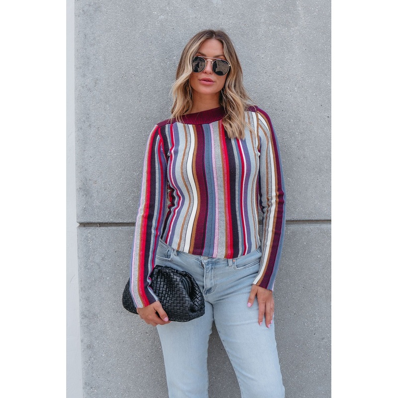 Steve Madden Serra Multi Striped Sweater Small