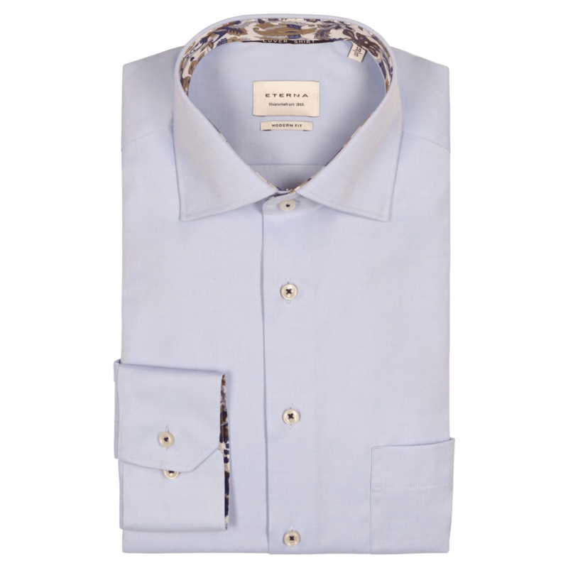 Eterna Formal Shirt With Trim Sky 15