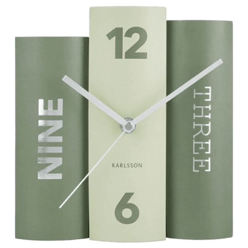 Karlsson Table Clock Book Green One Size