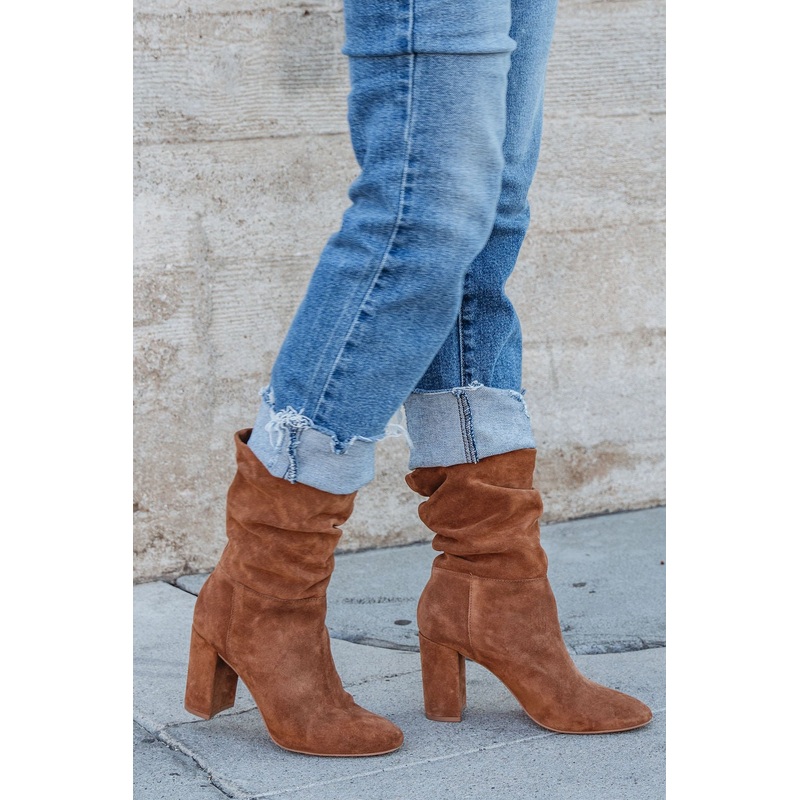 Chinese Laundry Kipper Brown Suede Heeled Boots 6