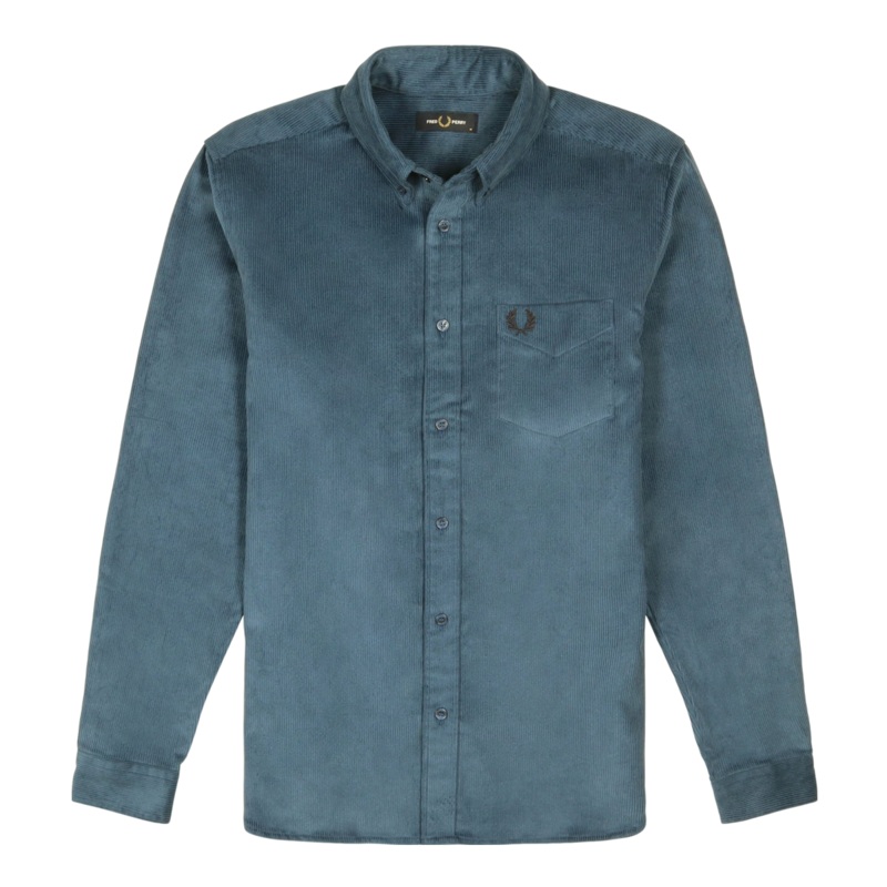 Fred Perry Cord Shirt Midnight Blue Medium