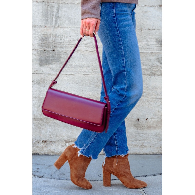 Sorella Burgundy Vegan Leather Shoulder Bag – DOORBUSTER