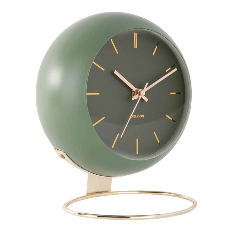 Karlsson Alarm Clock Globe Moss Green One Size