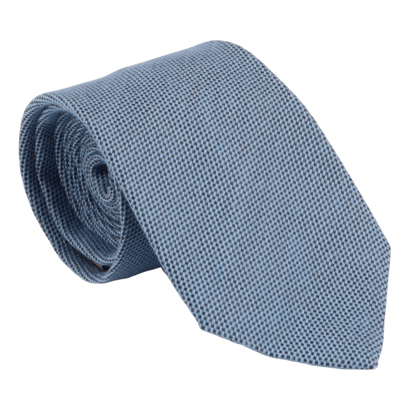William David Plain Oxford Woven Tie Blue One Size