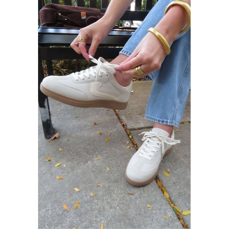 Beige Remus Lace Up Sneakers 5.5