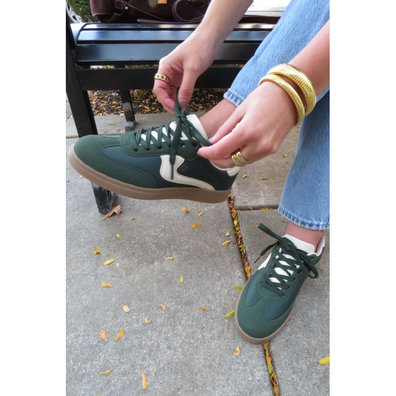 Green Remus Lace Up Sneakers 5.5