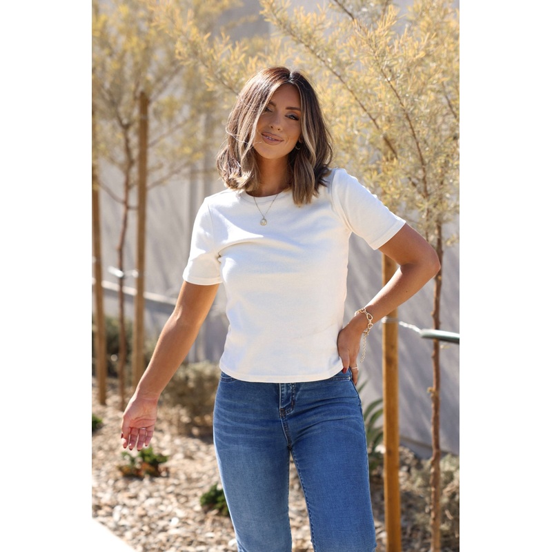 Thread & Supply Sammie Cream Tee Small