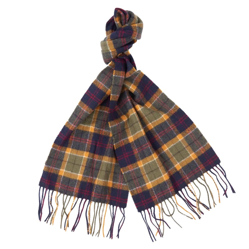 Barbour Tartan Lambswool Scarf Green/Navy/Red One Size