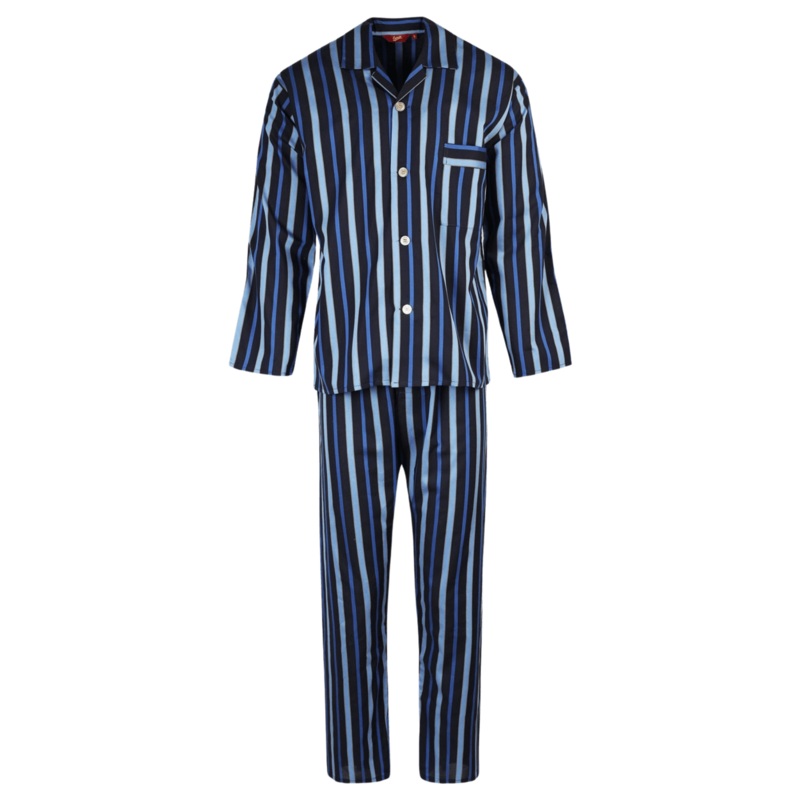 Christopher James Striped Pyjamas Navy & Blue Small