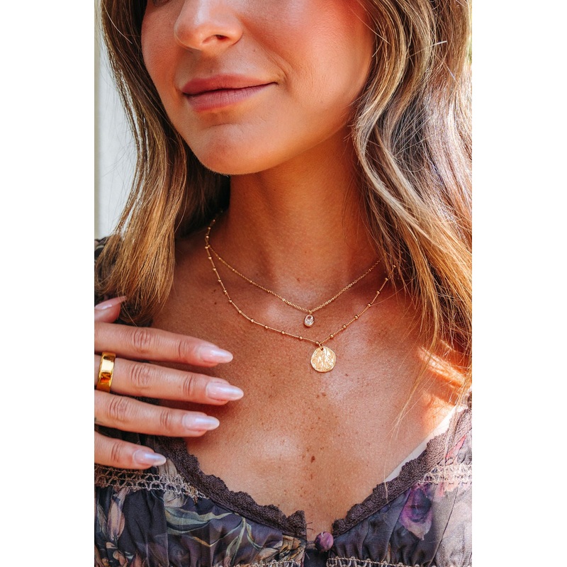 Gold Layered Coin Charm Necklace
