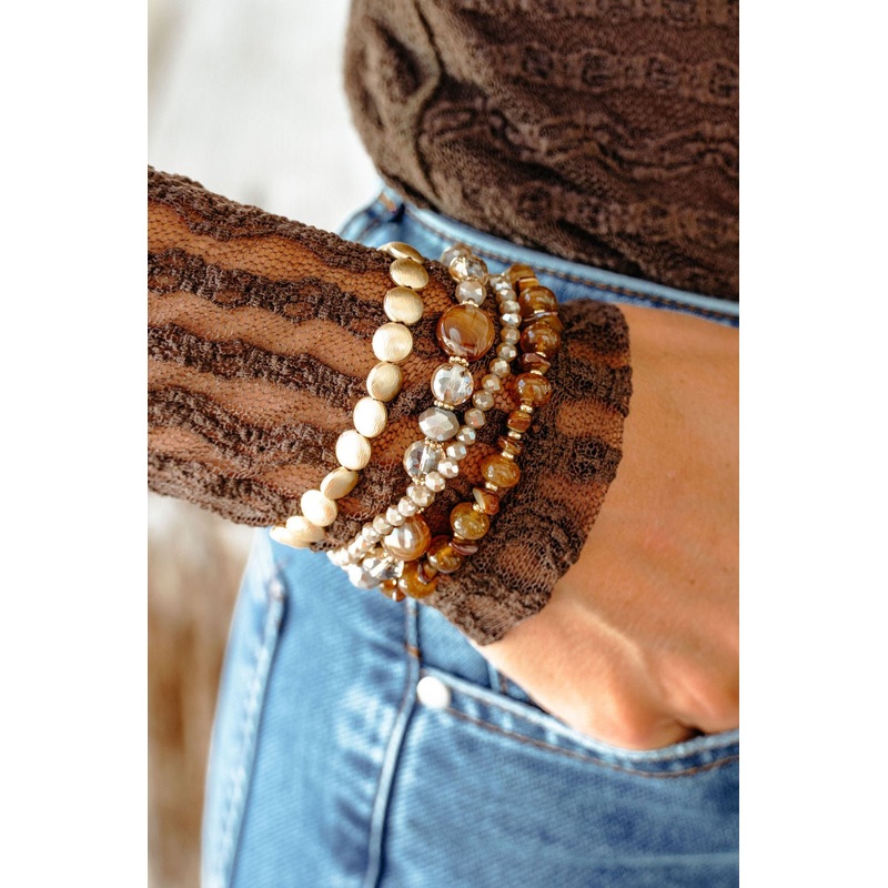 Topaz Stone Beaded Bracelet Set