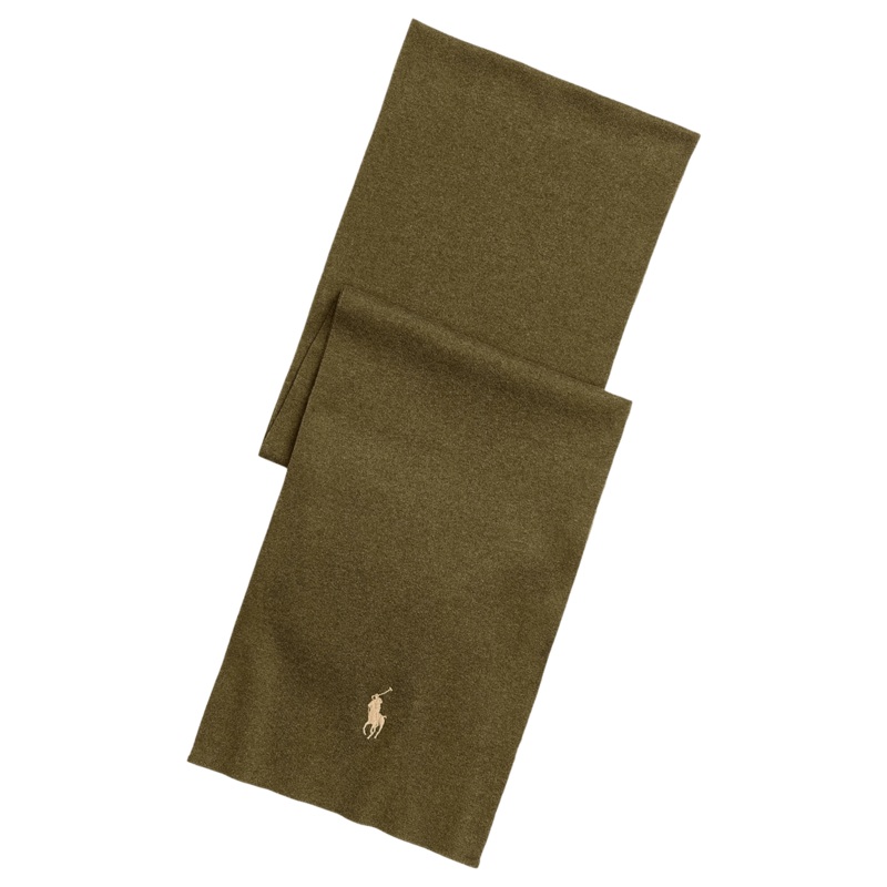 Polo Ralph Lauren Combed Cotton Scarf for Men Army Olive Heather One Size