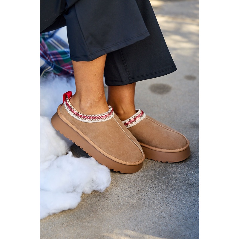 Tessa Camel Platform Cozy Slippers 5.5